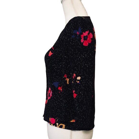 Cardigan V-neck Sleeves Stars Floral Buttons Women's Size XS Nordstrom’s - Picture 5 of 16